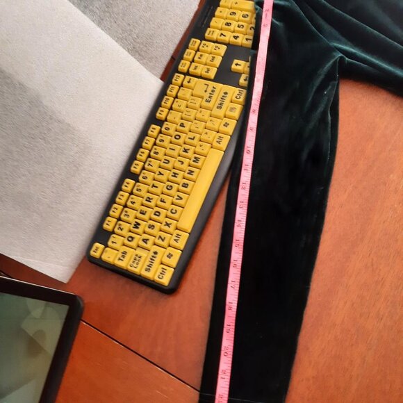 NEW! Dirass WMN Cocktail Hide Tummy Ruched Bodycon Dress Dark Green Velvet SizeM - Picture 6 of 8